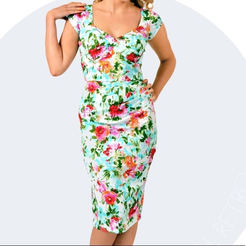 Stop Staring watercolor pinup dress